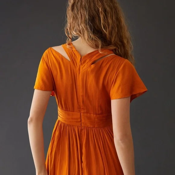 By Anthropologie deep v-neck vibrant mini dress - Picture 4 of 9